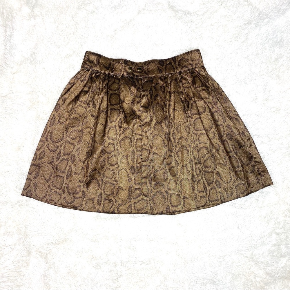 REFORMATION Whimsigoth Gold Metallic Mini Skirt - XS/S Dark Fairy